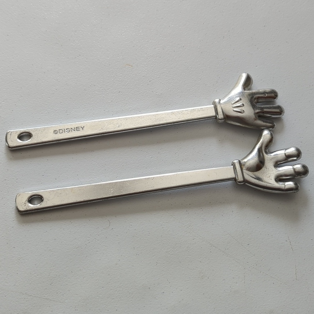Disney Silver Hand-Shaped Stir/Salad Sticks Or Tongs ?? MICKEY!!!! - Picture 10 of 12